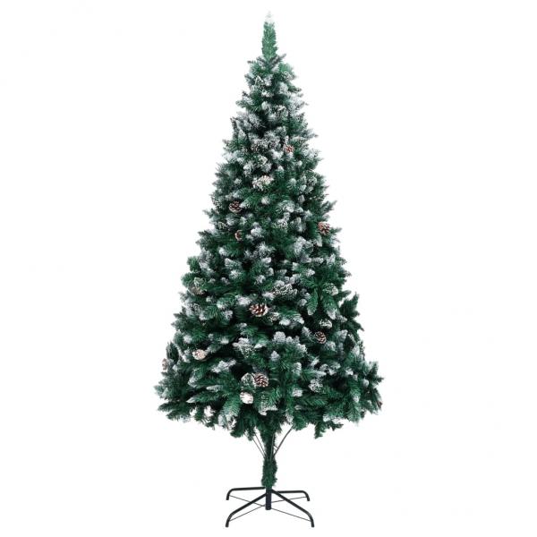 ARDEBO.de - Künstlicher Weihnachtsbaum mit Zapfen und Schnee 210 cm