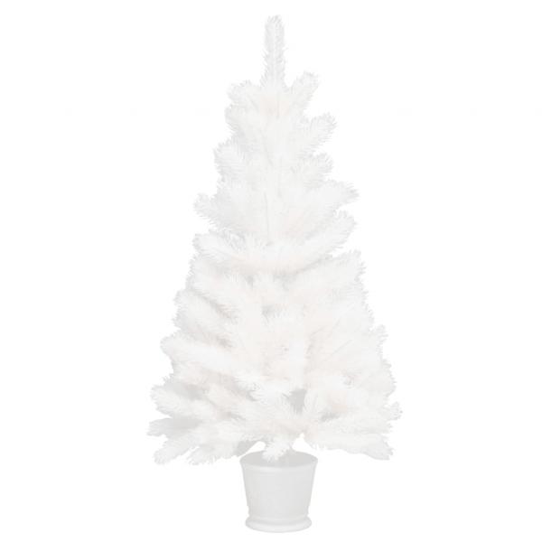 ARDEBO.de - Künstlicher Weihnachtsbaum Naturgetreue Nadeln Weiß 90 cm