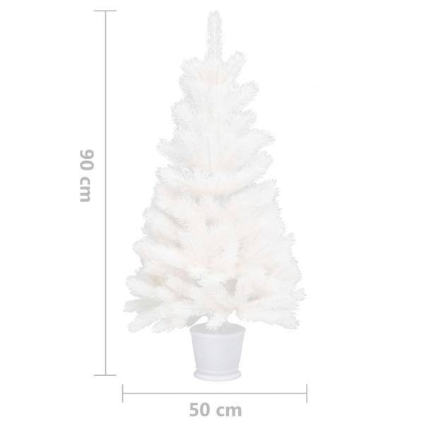 Künstlicher Weihnachtsbaum Naturgetreue Nadeln Weiß 90 cm