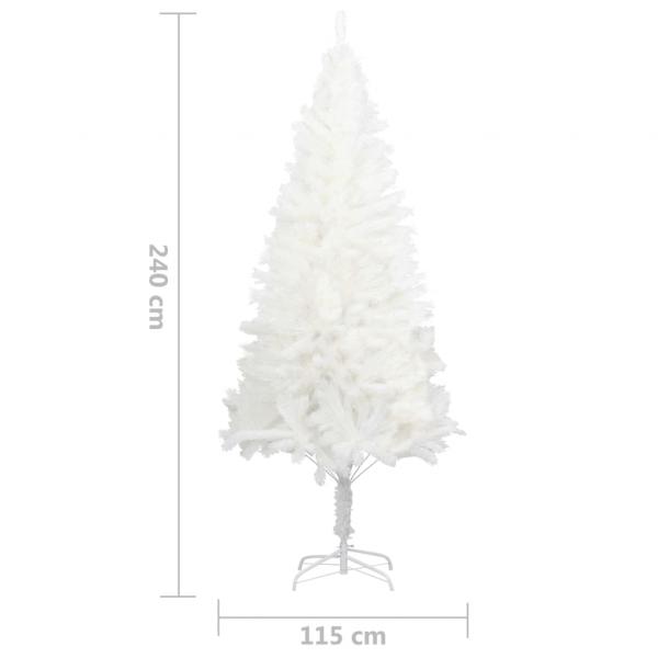 Künstlicher Weihnachtsbaum Naturgetreue Nadeln Weiß 240 cm