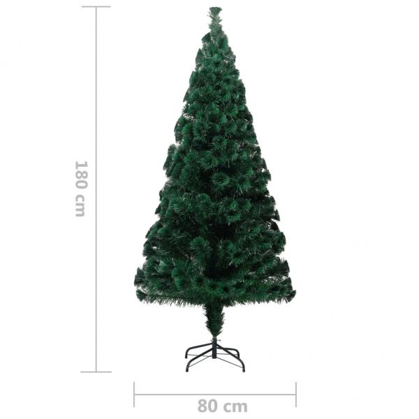 Künstlicher Weihnachtsbaum mit Ständer Grün 180 cm Glasfaser