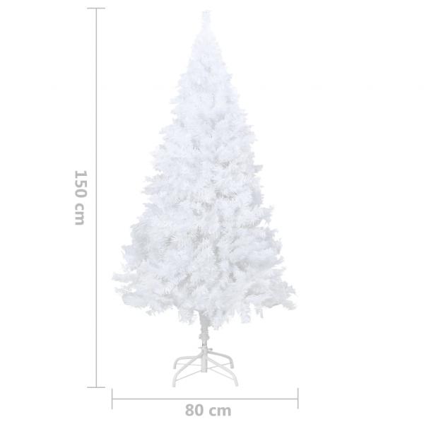 Künstlicher Weihnachtsbaum mit Dicken Zweigen Weiß 150 cm PVC