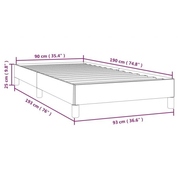 Bettgestell Dunkelgrau 90x190 cm Stoff