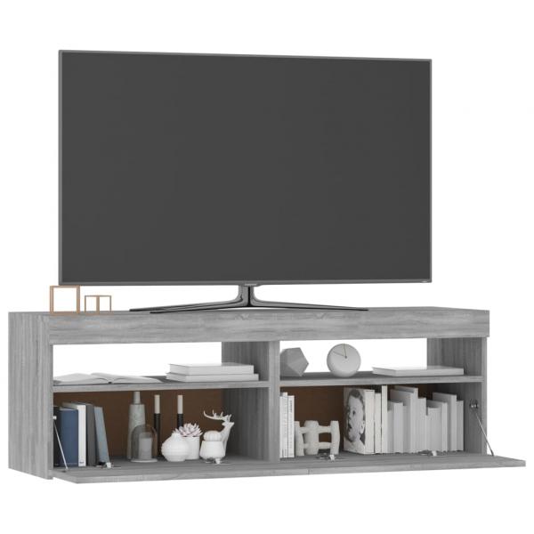 TV-Schrank mit LED-Leuchten Grau Sonoma 120x35x40 cm