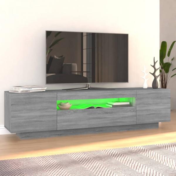 TV-Schrank mit LED-Leuchten Grau Sonoma 160x35x40 cm