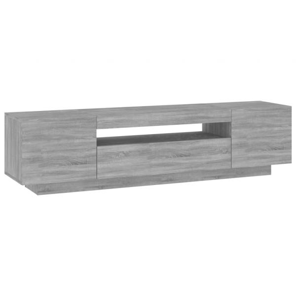 TV-Schrank mit LED-Leuchten Grau Sonoma 160x35x40 cm