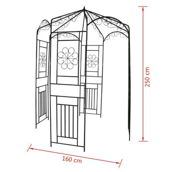 Rosenpavillon 250 cm Dunkelgrün