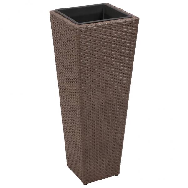 Blumenkübel 3 Stk. Polyrattan Braun