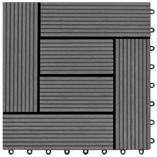 Graue Terrassenfliesen 11 Stk. 30 x 30 cm WPC 1 qm