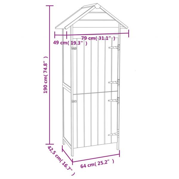 Gartenschrank Braun 42,5x64x190 cm