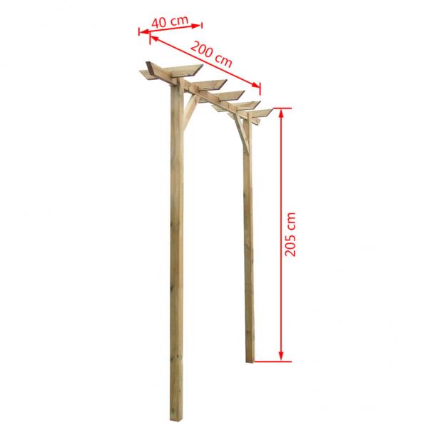 Gartenpergola 205x40x203 cm Holz