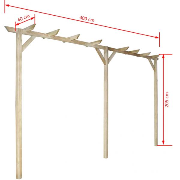 Gartenpergola 410x40x203 cm Holz