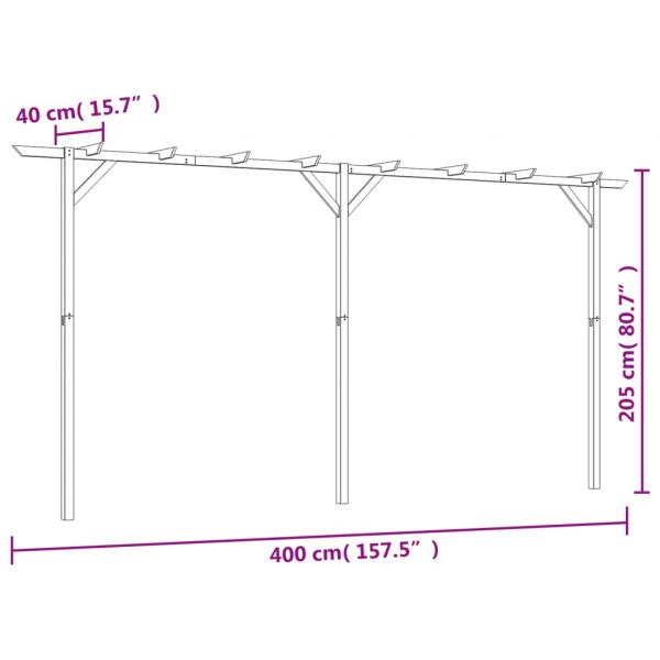 Gartenpergola 410x40x203 cm Holz