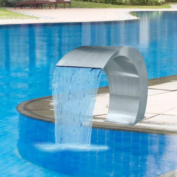 ARDEBO.de - Garten-Wasserfall Pool-Fontäne Edelstahl 45x30x60 cm