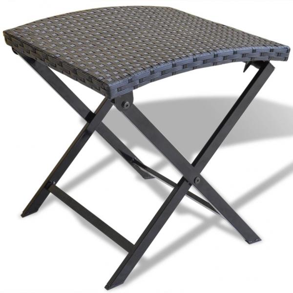 ARDEBO.de - Klapphocker Poly Rattan Schwarz