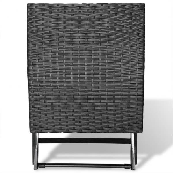 Klapphocker Poly Rattan Schwarz