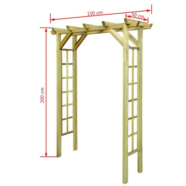 Gartenlaube Rosenbogen 150 x 60 x 204 cm Holz Imprägniert