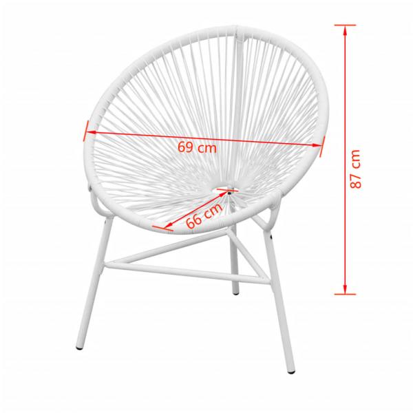 Garten-Mondstuhl Poly Rattan Weiß