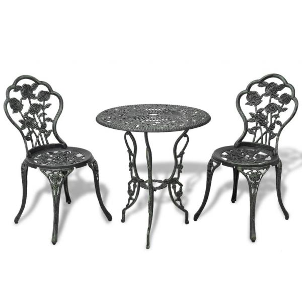 ARDEBO.de - 3-tlg. Bistro-Set Aluminiumguss Grün