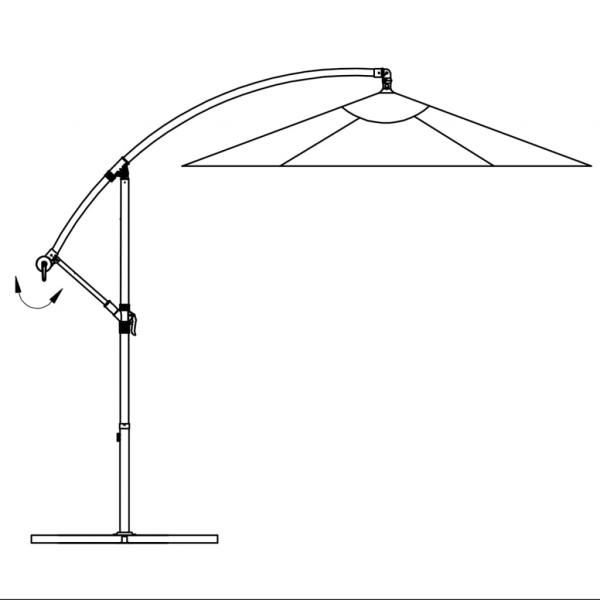 Freiarm-Sonnenschirm 3,5 m Blau