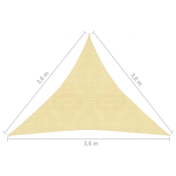 Sonnensegel HDPE Dreieckig 3,6x3,6x3,6 m Beige