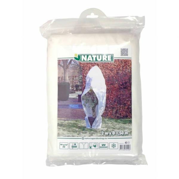 Nature Wintervlies mit Reißverschluss Weiß 70 g/m² 1,5×1,5×2 m 