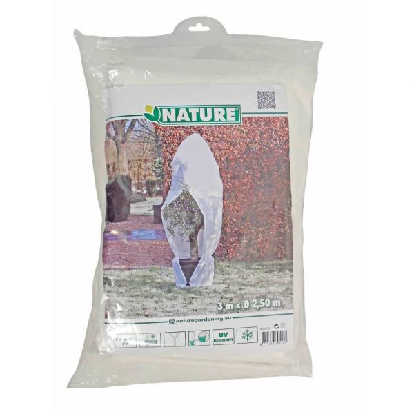 Nature Wintervlies mit Reißverschluss 70 g/m² Weiß 2,5×2,5×3 m 