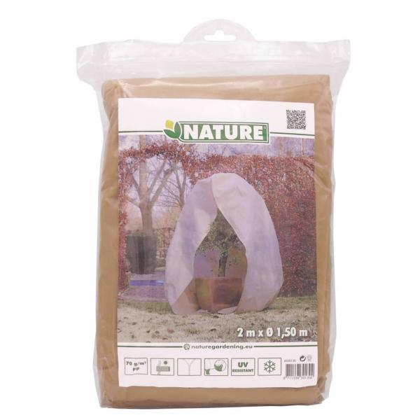 Nature Wintervlies mit Reißverschluss 70 g/m² Beige 2×1,5×1,5 m 