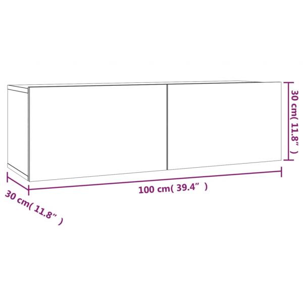 2-tlg. TV-Schrank-Set Braun Eichen-Optik Holzwerkstoff