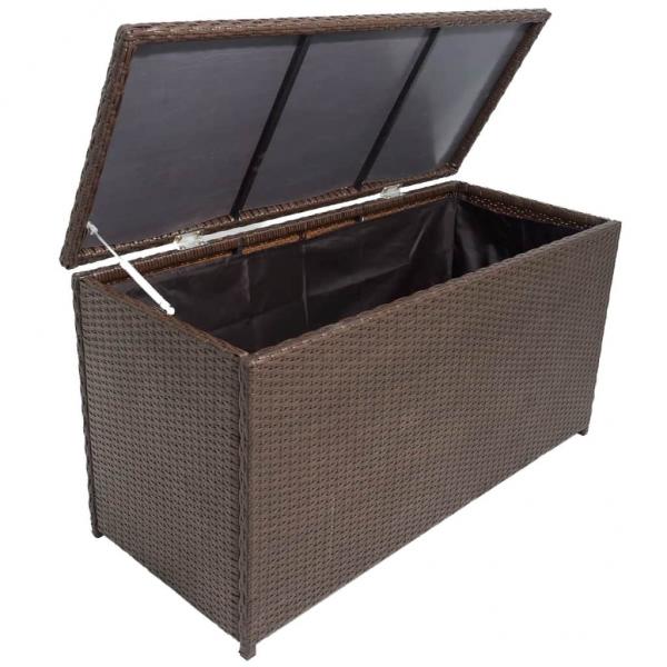 ARDEBO.de - Garten-Auflagenbox Braun 120x50x60 cm Poly Rattan