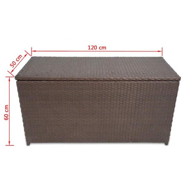 Garten-Auflagenbox Braun 120x50x60 cm Poly Rattan