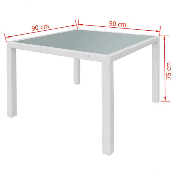 5-tlg. Garten-Essgruppe Poly Rattan Cremeweiß