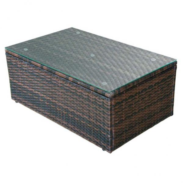 4-tlg. Garten-Lounge-Set mit Auflagen Poly Rattan Braun