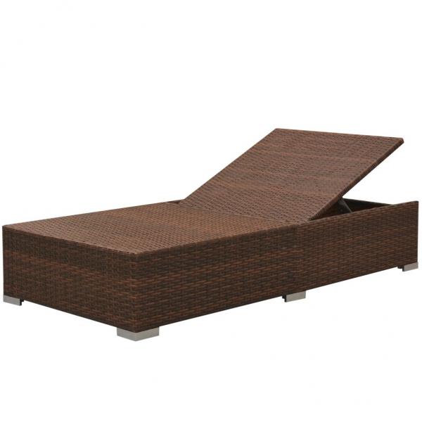 3-tlg. Garten-Lounge-Set mit Kissen Poly-Rattan Braun