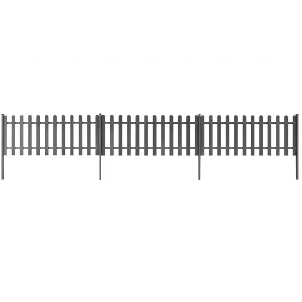 ARDEBO.de - Lattenzaun mit Pfosten 3 Stk. WPC 600x60 cm