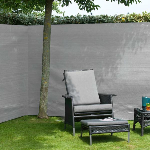 Nature Garten-Sichtschutz Zaunblende PE 1,2×5 m Grau 