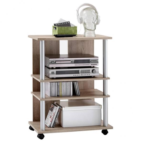 ARDEBO.de - FMD TV/Hi-Fi-Regal mit 3 Fächern 65×40×79,2 cm Eichenbraun