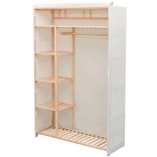 Schrank Stoff und Kiefernholz 110 x 40 x 170 cm