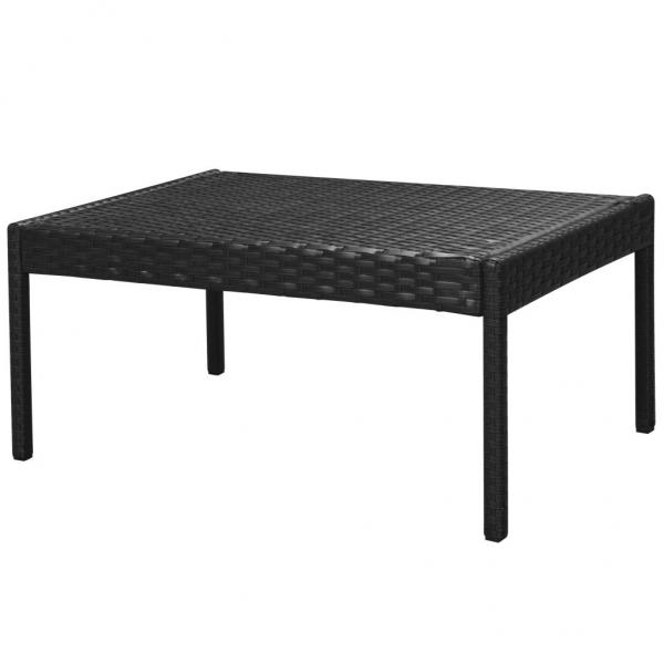 6-tlg. Garten-Lounge-Set mit Auflagen Poly Rattan Schwarz