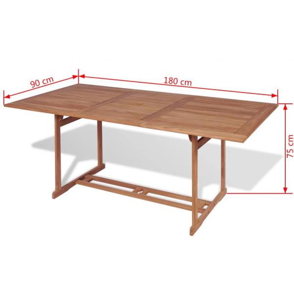 Gartentish 180x90x75 cm Teak Massivholz