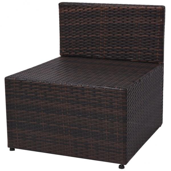 5-tlg. Garten-Lounge-Set mit Auflagen Poly Rattan Braun