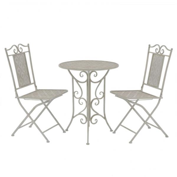 ARDEBO.de - 3-tlg. Bistro-Set Stahl Grau