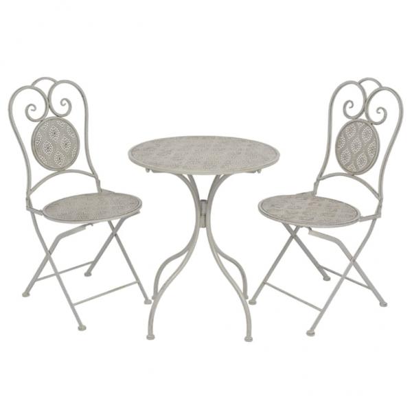 ARDEBO.de - 3-tlg. Bistro-Set Stahl Grau