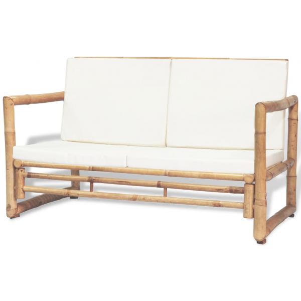 ARDEBO.de - 2-Sitzer Gartensofa mit Polstern Bambus