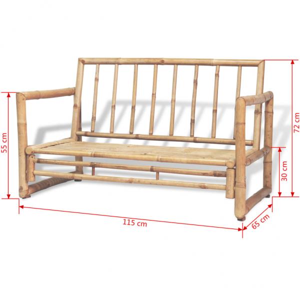 2-Sitzer Gartensofa mit Polstern Bambus