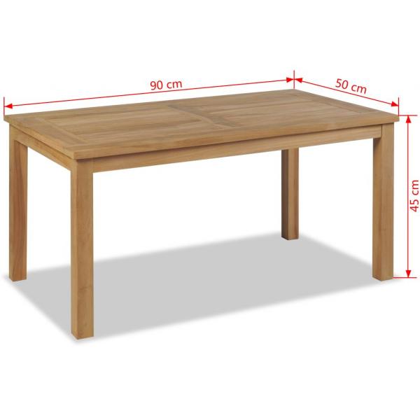 Couchtisch 90x50x45 cm Massivholz Teak