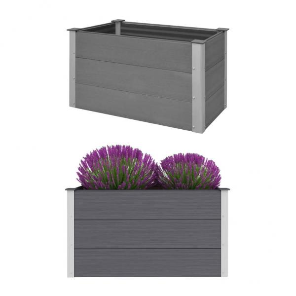 ARDEBO.de - Garten-Hochbeet WPC 100 x 50 x 54 cm Grau