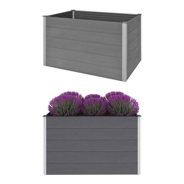 ARDEBO.de - Garten-Hochbeet WPC 150x100x91 cm Grau