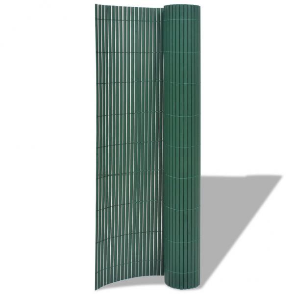 Gartenzaun Doppelseitig PVC 90×300 cm Grün