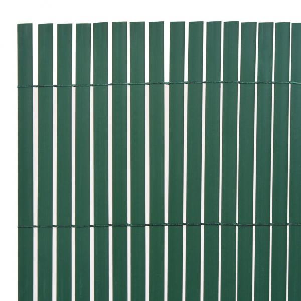 Gartenzaun Doppelseitig PVC 90×300 cm Grün